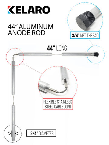 Flexible Water Heater Anode Rod (44-inch) Aluminum & Zinc